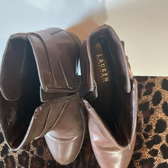 Ralph Lauren Brown Leather Ankle Boots - Picture 4 of 5